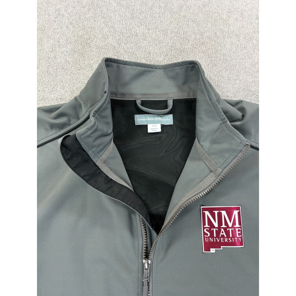 New Mexico State Aggies Stitched Logo Campus Jacket (Men's Large) Gray - Picture 3 of 12